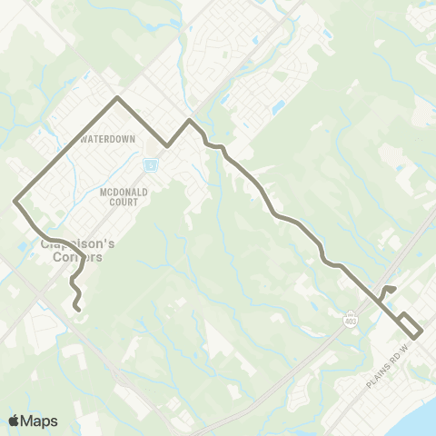 HSR Waterdown Mountaineer map