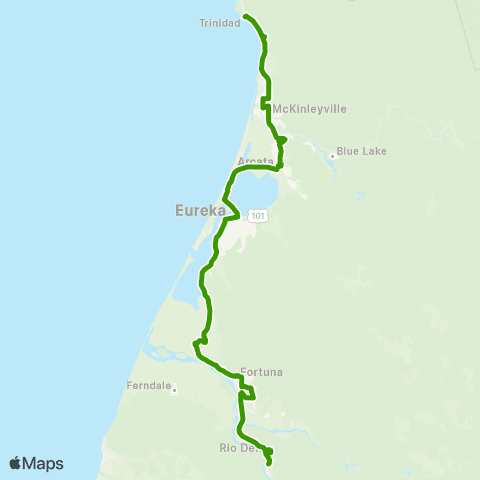 HTA Redwood Transit System map