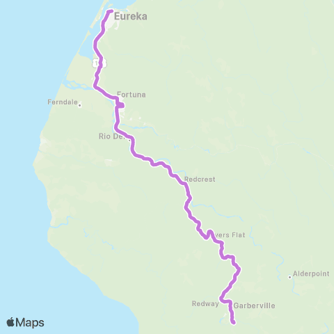 Southern Humboldt Line Southern Humboldt Line map