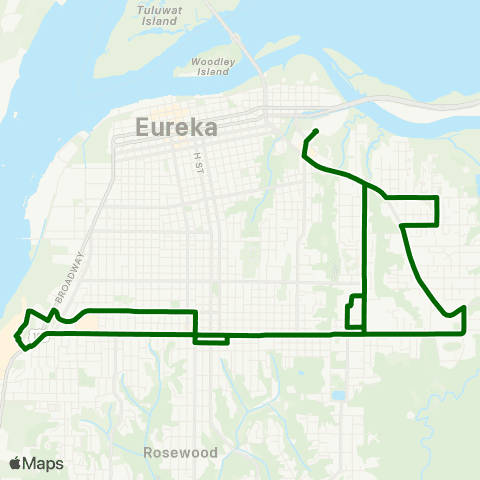 Eureka Transit System Eureka Green Loop map