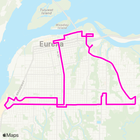 Eureka Transit System Eureka Rainbow Loop map