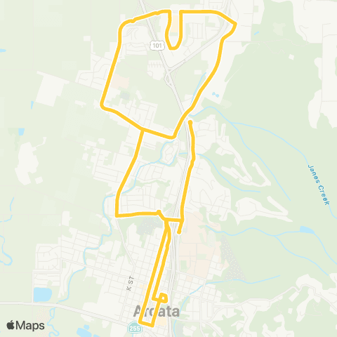 Arcata & Mad River Transit System Arcata Gold Loop map