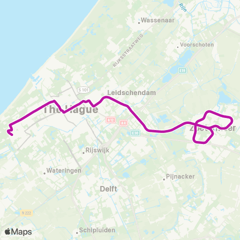 HTM Loosduinen - Zoetermeer Centrum map