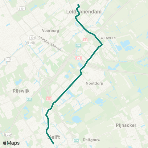 HTM Delft Noord - Leidschendam leidsenhage map