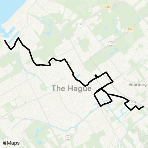 HTM Zuiderstrand - Voorburg Station map