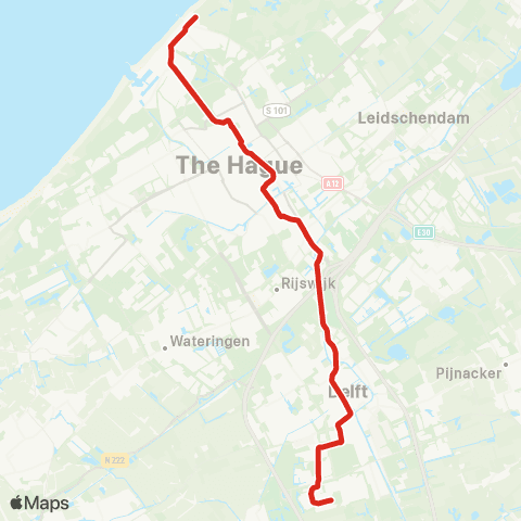 HTM Scheveningen Noord - Delft Tanthof map