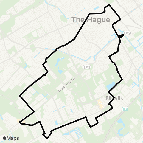 HTM Nachtlijn 4: Wateringen - Rijswijk map