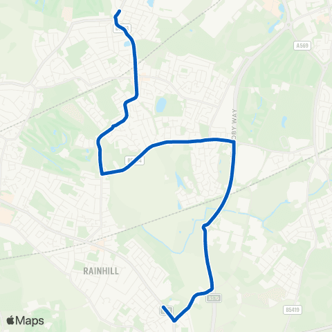 Huyton Travel Dunbeath Avenue - Regents Road map