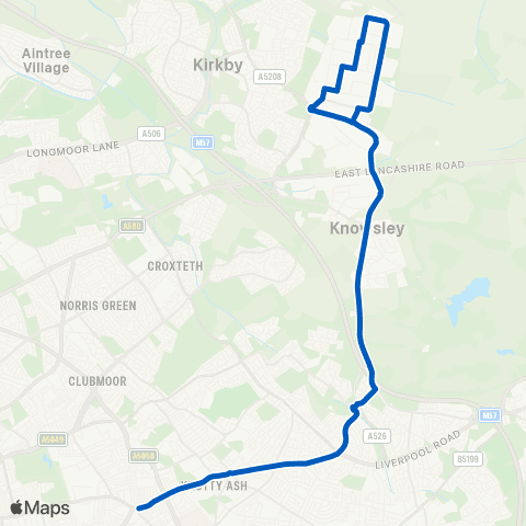 Huyton Travel Fitzgerald Road - Gale Road map