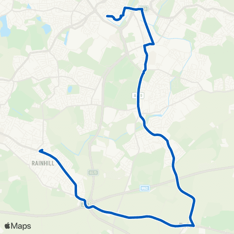 Huyton Travel Chalon Way West - Rainhill Rail Station map