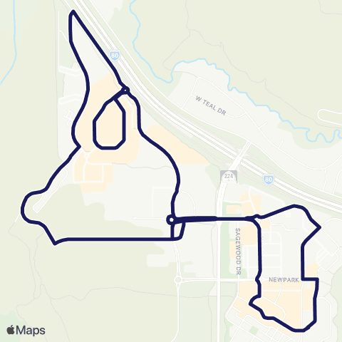 High Valley Transit Kimball Junction Circulator Morning map