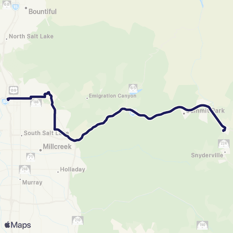 High Valley Transit PC-SLC Commuter map