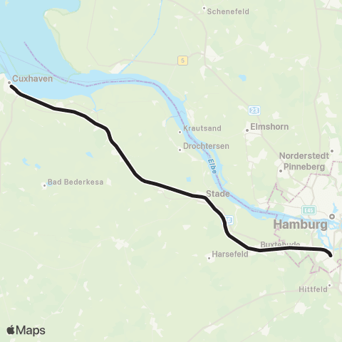 HVV Hamburg > Stade > Cuxhaven map