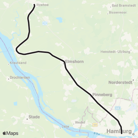 HVV Itzehoe > Elmshorn > Pinneberg > Altona map