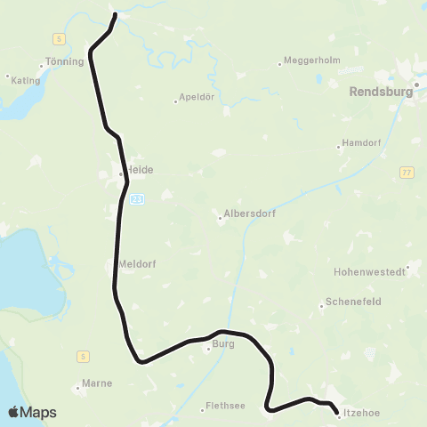 HVV Heide > Itzehoe map