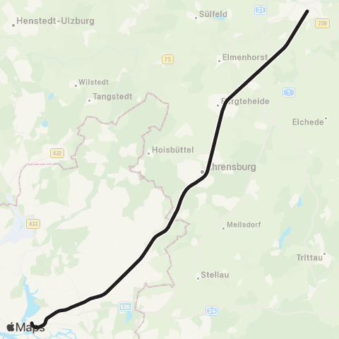 HVV Gesamtverkehr: Lübeck > Hamburg map
