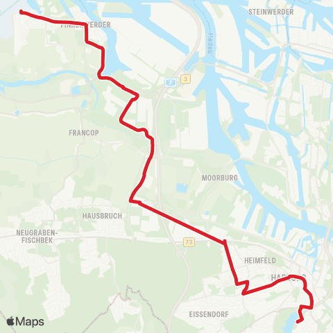 StadtBus/RegionalBus (Hamburg) Freizeitbad Midsommerland > Harburg Rathaus > Airbus map