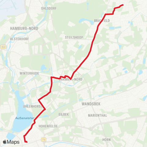 HVV MetroBus Hbf / Zob > Barmbek > Bramfeld, AM Stühm-Süd map