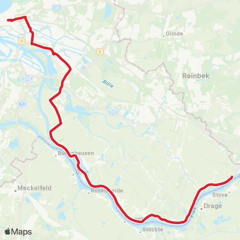 StadtBus/RegionalBus (Hamburg) Hauptbahnhof / Zob > %Ubberliner Tor > Tiefstack > Zollenspieker > Altengamme map