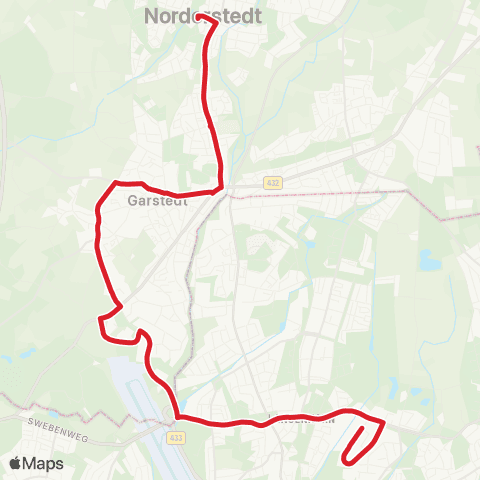 StadtBus/RegionalBus (Hamburg) Hummelsbüttel, Lademannbogen > Garstedt > %Ubnorderstedt Mitte map