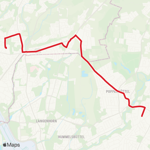 StadtBus/RegionalBus (Hamburg) Garstedt > Glashütte > Heimgarten > Poppenbüttel map
