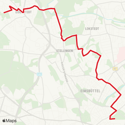 StadtBus/RegionalBus (Hamburg) Eidelstedt > Hagenbecks Tierpark > Sternschanze map