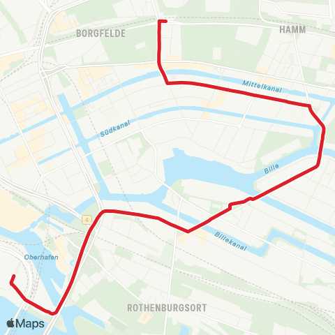 StadtBus/RegionalBus (Hamburg) Burgstraße > Rothenburgsort > %Ubelbbrücken map