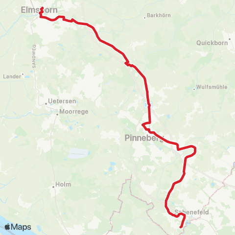 StadtBus/RegionalBus (Hamburg) Bf. Elmshorn > Kummerfeld > Bf. Pinneberg > Halstenbek > Schenefeld map