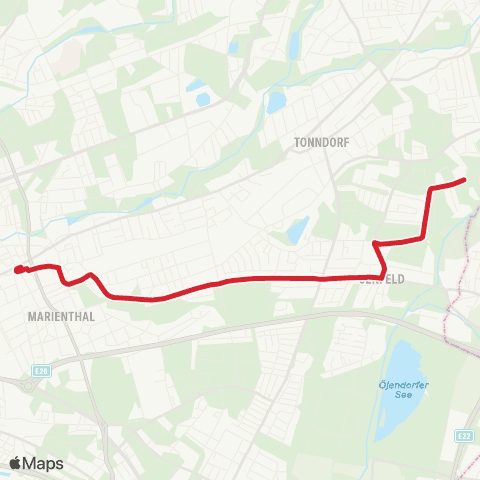 HVV MetroBus Wandsbek Markt > Jenfeld (Grunewaldstraße) map