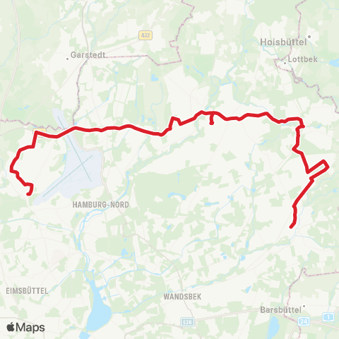 HVV MetroBus Niendorf Markt > Poppenbüttel > Bf. Rahlstedt map