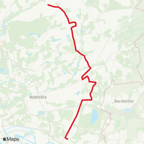 HVV MetroBus Wellingsbüttel > Farmsen > Jenfeld > Billstedt map