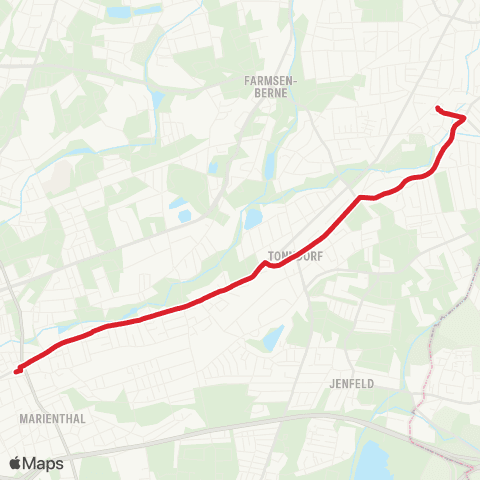 HVV MetroBus Wandsbek Markt > Tonndorf > Bf. Rahlstedt map