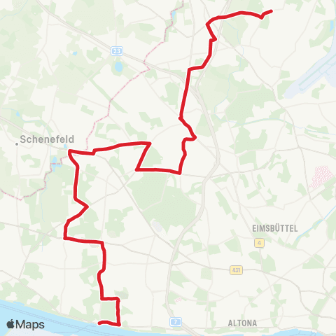 HVV MetroBus Niendorf Nord > Eidelstedt > Osdorfer Born > Klein Flottbek > Teufelsbrück map