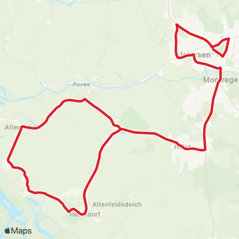 StadtBus/RegionalBus (Umland) Haseldorf - Altendeich - Heist - Moorrege - Uetersen map