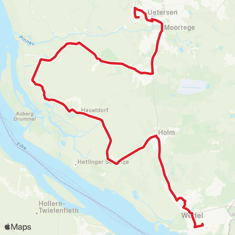 StadtBus/RegionalBus (Hamburg) Uetersen - Heist - Haseldorf - Holm - S Wedel map