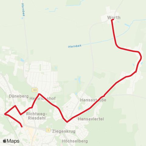 StadtBus/RegionalBus (Umland) Worth, Dorfstraße > Geesthachter Schulen map