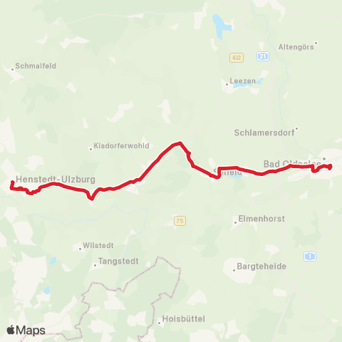 StadtBus/RegionalBus (Umland) Henstedt-Ulzburg > Nahe > Sülfeld > Bf. Bad Oldesloe map