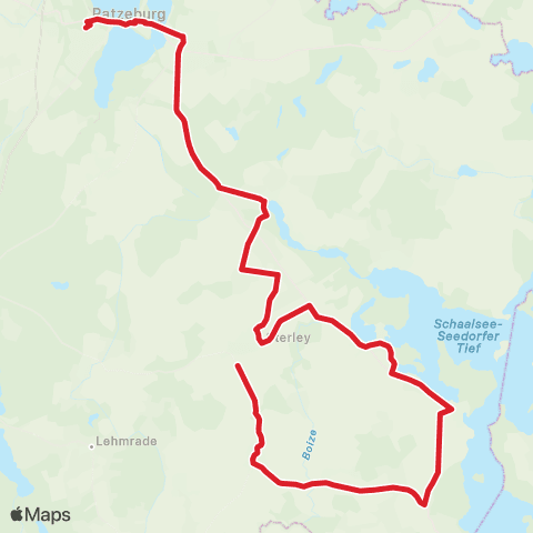 StadtBus/RegionalBus (Umland) Sterley > Neu Sterley > Seedorf > Sterley, Schule > Ratzeburger Schulen map