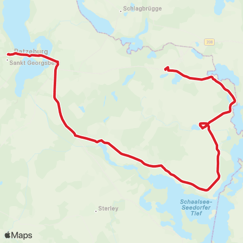 StadtBus/RegionalBus (Umland) Mustin > Kittlitz > Salem > Ratzeburger Schulen map