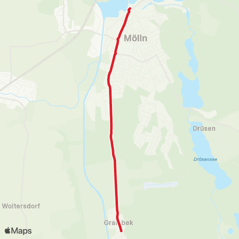 StadtBus/RegionalBus (Umland) Grambek > Mölln, Schulberg > Mölln, Zob / Mölln, Grundschule Tanneck map