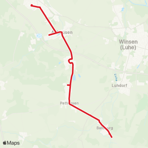 StadtBus/RegionalBus (Umland) Bahlburg - Pattensen - Stelle map