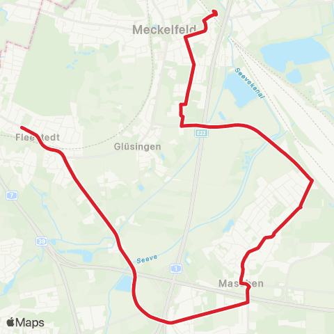 StadtBus/RegionalBus (Hamburg) Fleestedt - Maschen - Meckelfeld map