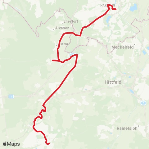 StadtBus/RegionalBus (Umland) Bf. Klecken - Nenndorf - Vahrendorf - Bf. Harburg map
