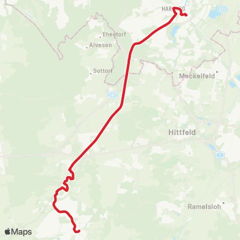 StadtBus/RegionalBus (Umland) Bf. Buchholz > Nenndorf - Tötensen > Harburg Rathaus map