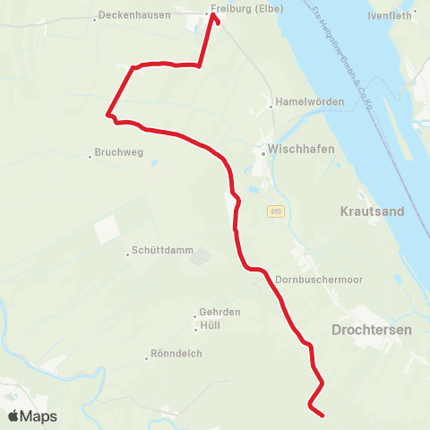 StadtBus/RegionalBus (Umland) Drochtersen - Freiburg map