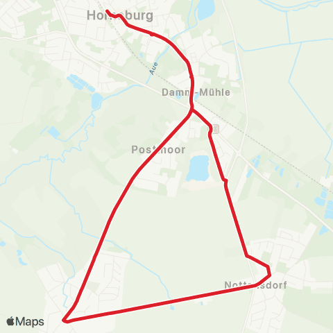 StadtBus/RegionalBus (Umland) Horneburg - Nottensdorf - Bliedersdorf - Horneburg map