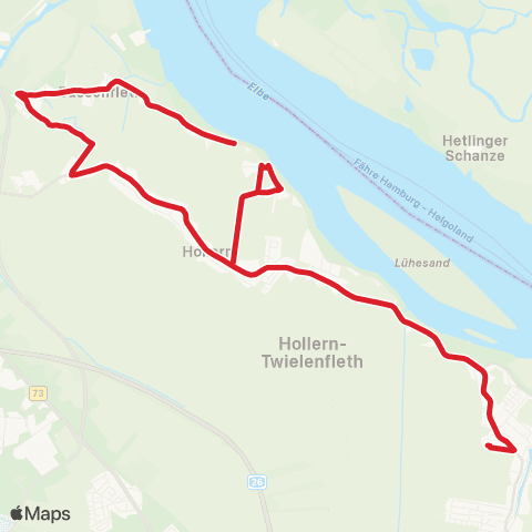 StadtBus/RegionalBus (Umland) Twielenfleth > Steinkirchen map