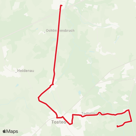 StadtBus/RegionalBus (Umland) Hollenstedt - Dohren - Tostedt map