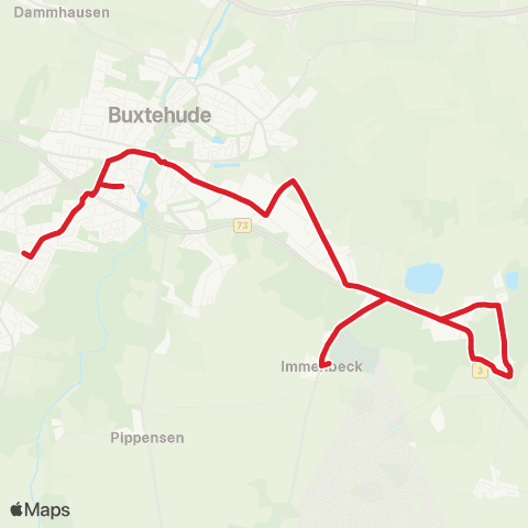 StadtBus/RegionalBus (Umland) Eilendorf Immenbeck - Pippensen - Schulen Buxtehude map