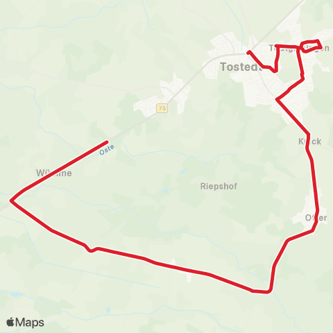 StadtBus/RegionalBus (Umland) Wistedt - Königsmoor - Otter - Tostedt map